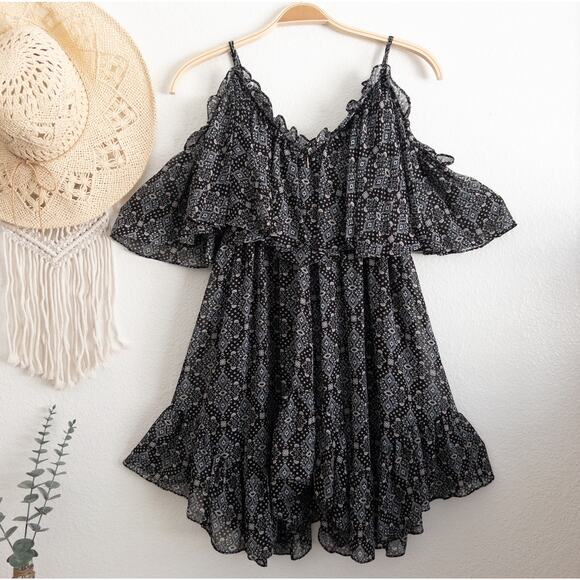 MISA Los Angeles Suki Cold-Shoulder Floral Flowy Mini Dress XS - Picture 5 of 14